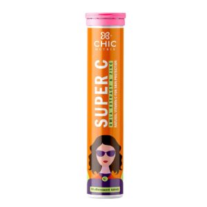 Chicnutrix Super C Amla Extract Zinc Natural Vitamin C For Skin Protection Fizzy Orange, 20tabs
