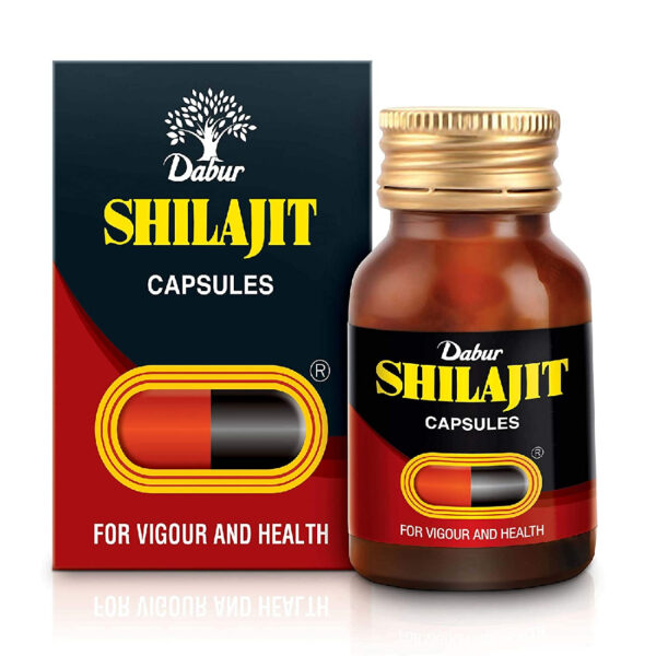 Dabur Shilajit Capsules Ayurvedic Purified Shilajit With Antifatigue, Anti Inflammatory Benefits -100 Capsules