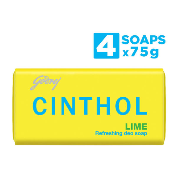 Godrej Cinthol Bath Soap, Lime, 75gm (Pack Of 4)