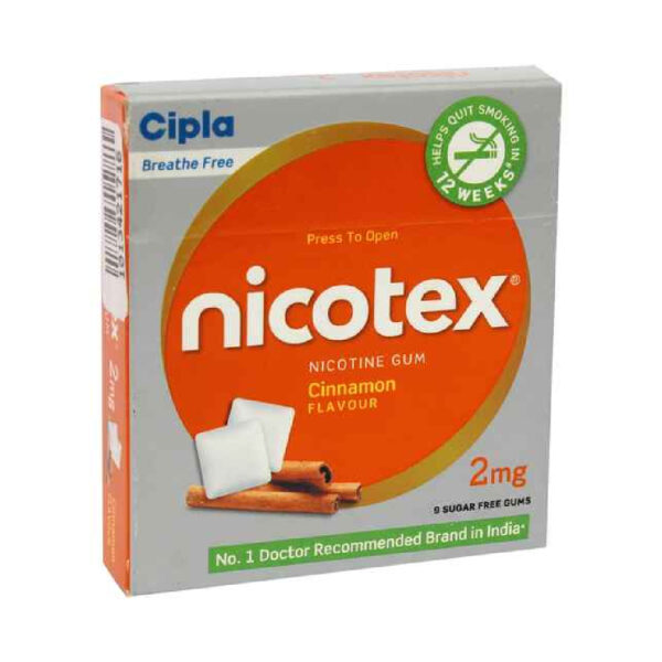 Nicotex 2mg Gum Cinnamon Flavour, 9tabs
