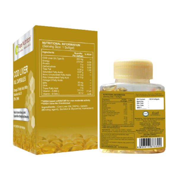 Pure Nutrition Cod Liver Oil, 120caps