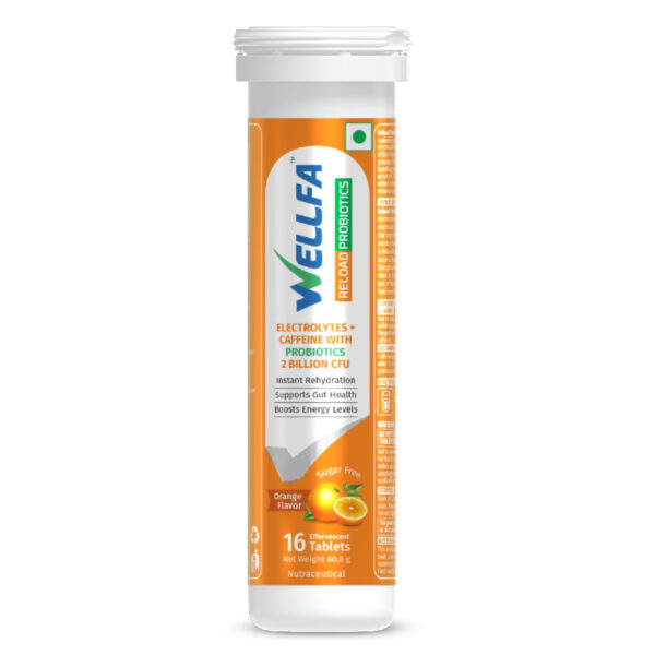 Wellfa Reload Probiotics Effervescent (Orange), 16tabs