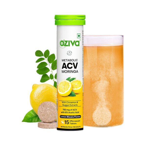 Oziva Metabolic ACV Moringa (Lemon Masala), 15tabs