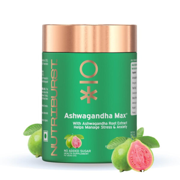 Nutriburst Ashwagandha Max+ Gummies (Guava), 30gummies