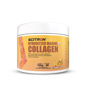 Scitron Hydrolyzed Marine Collagen Peptides Orange Flavor, 120gm