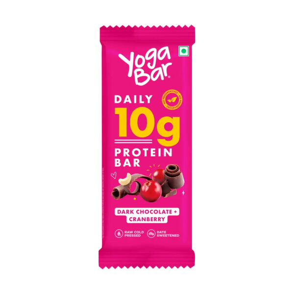 Yoga Bar Dark Chocolate & Cranberry (10gm Protein) Bar, 50gm